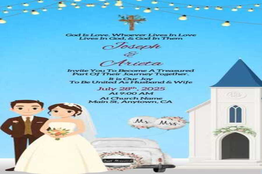 kerala christian wedding invitation cards
