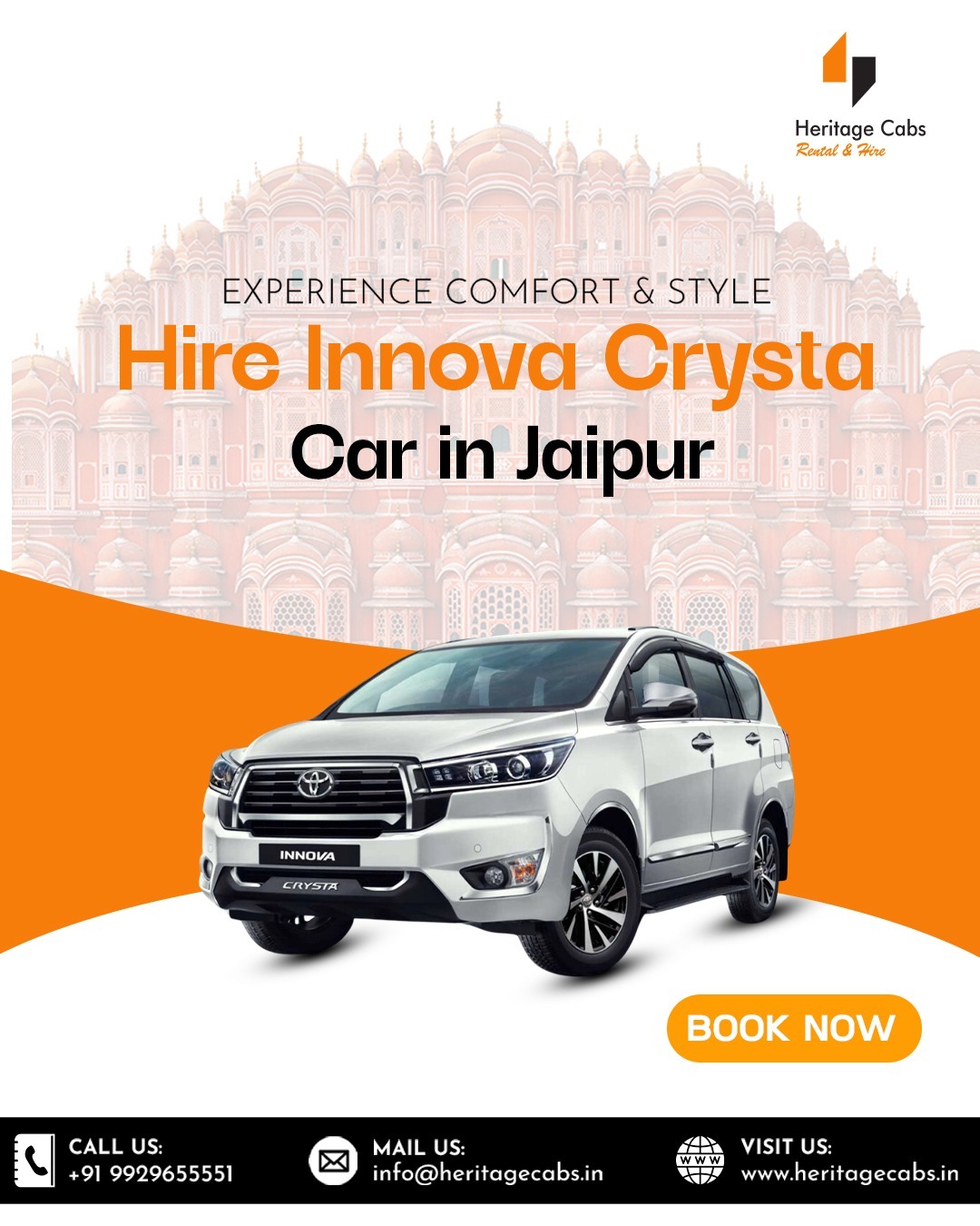 Innova crysta Car hire jaipur