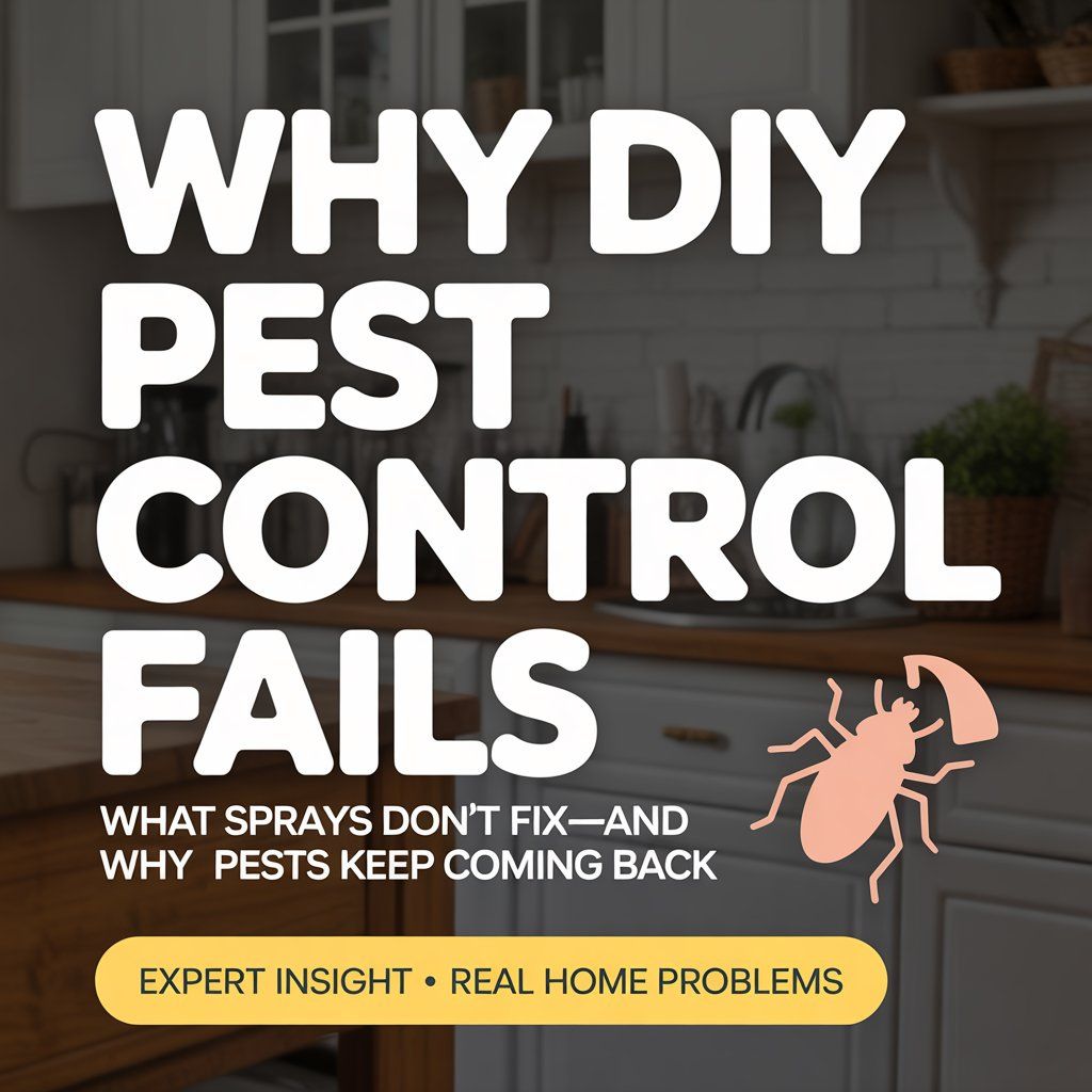 Why DIY pest control fails in homes, showing common pest problems that sprays can’t fix